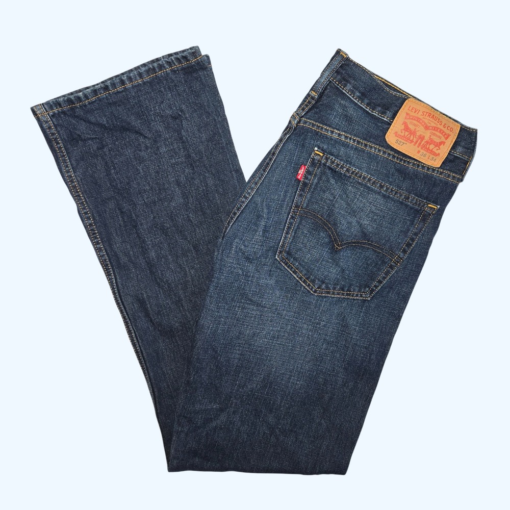Levis 527 Slim Bootcut Jeans Denim Mens 36x34 (Fits 35" Inseam) Western Cowboy
